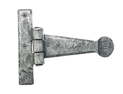 Pewter Patina Penny End T Hinge (pair)