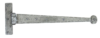 Pewter Patina Penny End T Hinge (pair)