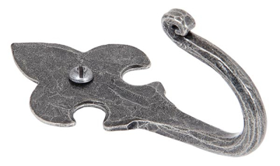 Pewter Patina Fleur-De-Lys Coat Hook