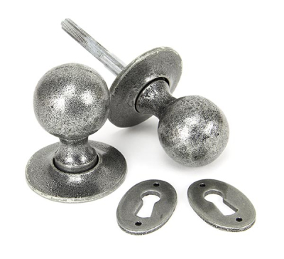 Pewter Patina Round Mortice/Rim Knob Set