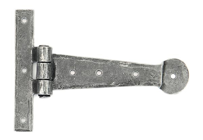 Pewter Patina Penny End T Hinge (pair)