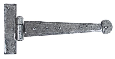 Pewter Patina Penny End T Hinge (pair)