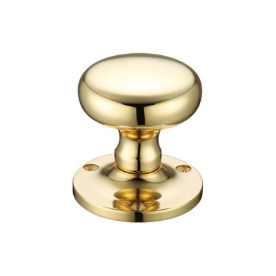 Victorian Mortice Knob Set 58mm - Polished Brass
