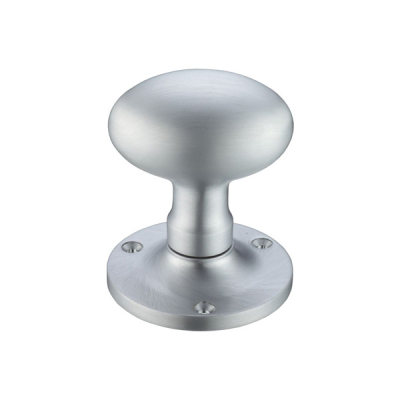 Oval Mortice Knob Set - Satin Chrome