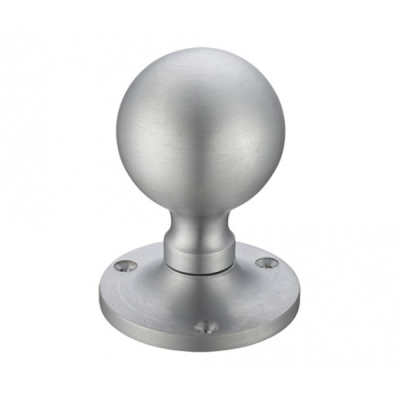 Round Mortice Knob Set - Satin Chrome