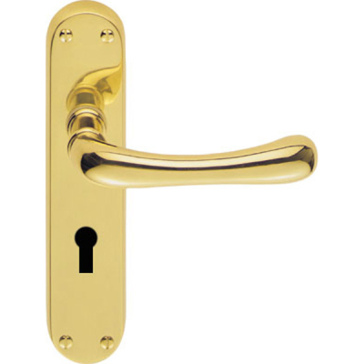 Ibra Lever Lock Handle Set - Polished Brass