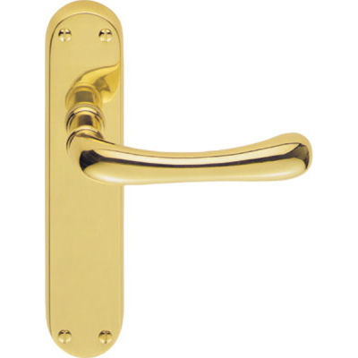 Ibra Lever Latch Handle Set - Polished Brass