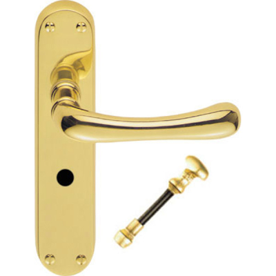 Ibra Lever Bathroom Handle Set - Polished Brass