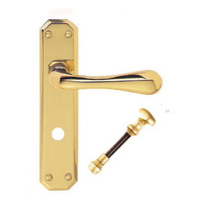 Eden Lever Bathroom Handle Set - Polished Brass