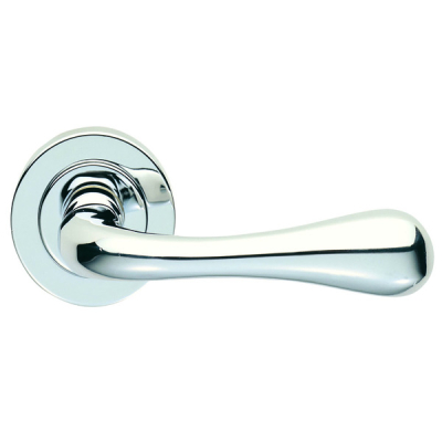 Astro (Stella) Lever Handle on Rose Set - Polished Chrome