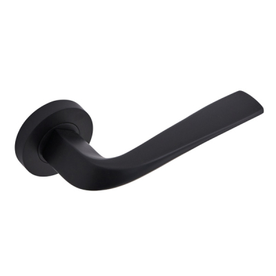 Insignia Lanza Lever Handle on Rose Set - Matt Black (Zinc)