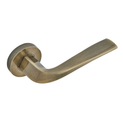 Insignia Lanza Lever Handle on Rose Set - Antique Bronze (Zinc)