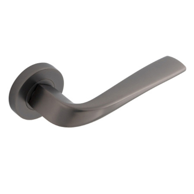Insignia Lanza Lever Handle on Rose Set - Dark Bronze (Zinc)