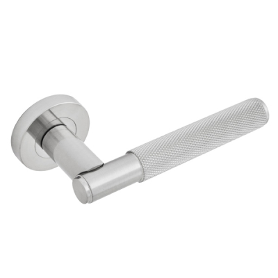 Insignia Knurled Lever Handle on Rose Set - Satin Nickel (Zinc)