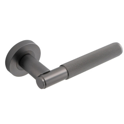 Insignia Knurled Lever Handle on Rose Set - Dark Bronze (Zinc)