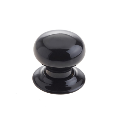 Porcelain Mortice Knob Set 60mm - Black