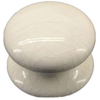 Ceramic Victorian Knob 50mm - White Crackle