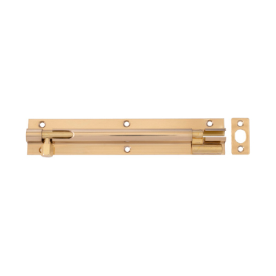 Wide Cranked Barrel Bolt 8Inch - Polished Brass