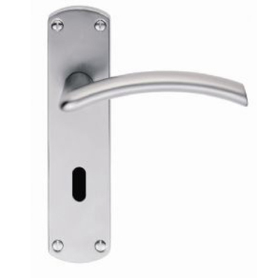 Tres Lever Lock Handle Set - Satin Chrome
