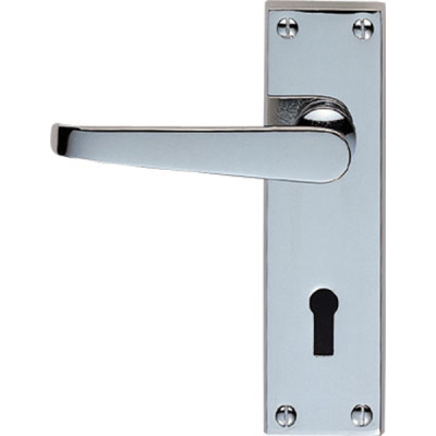 Victorian Lever Lock Handle Set - Polished Chrome