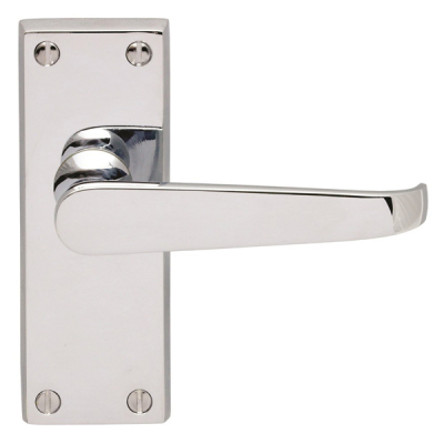 Victorian Lever Latch Handle Set - Polished Chrome