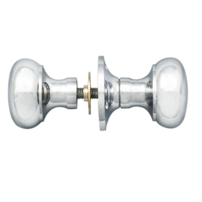 Victorian Mushroom Rim Knob Set 53mm - Polished Chrome