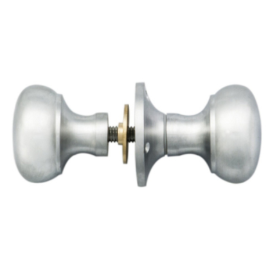 Victorian Mushroom Rim Knob Set 53mm - Satin Chrome