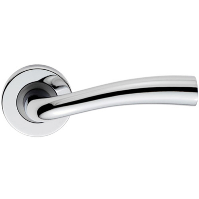Cinco Lever On Round Rose - Polished Chrome