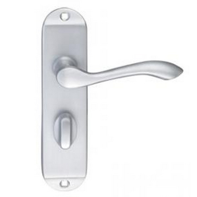 Zinc Oval Lever Bathroom Handle Set - Satin Chrome