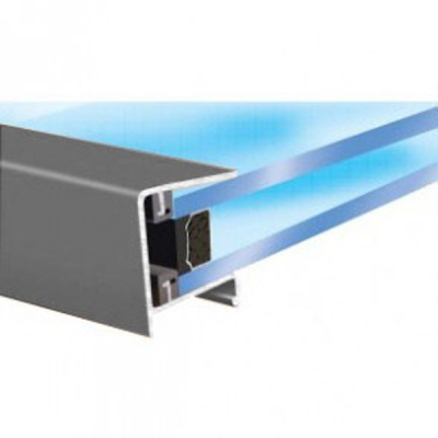 Exitex - Aluminium Roof End Closure for 16mm Glazing Units 2.1m - Grey