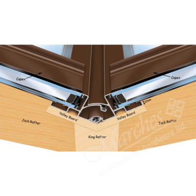 Exitex - Compact Valley for 25mm Glazing Units 3m - Aluminium