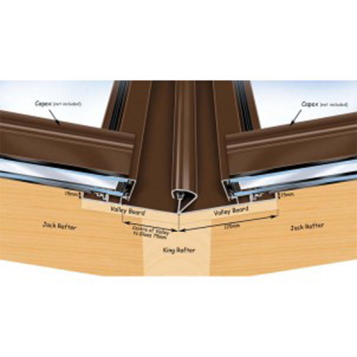 Exitex - Adjustment Valley for 6.4mm Glazing Units 3m - White