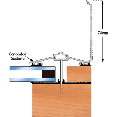 Exitex - Capex 70 with Gasket (Rag 55) Wall Finishing Profile 3m Aluminium