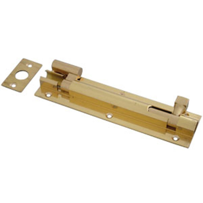 Wide Cranked Barrel Bolt 6Inch - Polished Brass