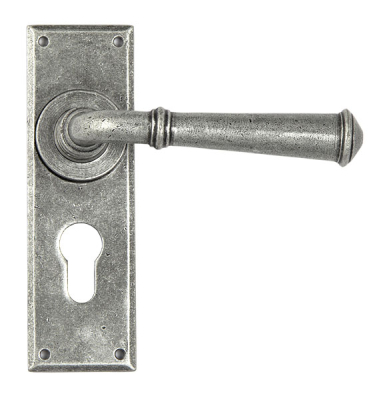 Pewter Patina Regency Lever Euro Lock Set