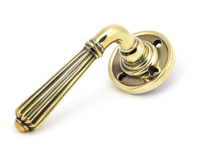 Aged Brass Hinton Lever on Rose Set (Sprung)