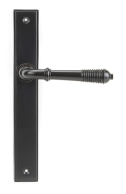 Aged Bronze Reeded Slimline Lever Espag. Latch Set