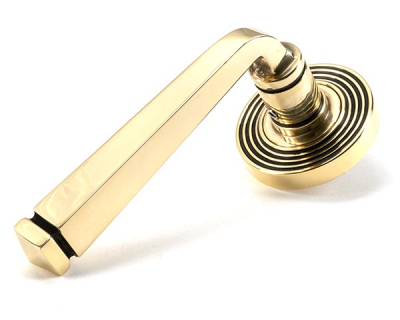 Aged Brass Avon Round Lever on Rose Set (Sprung)