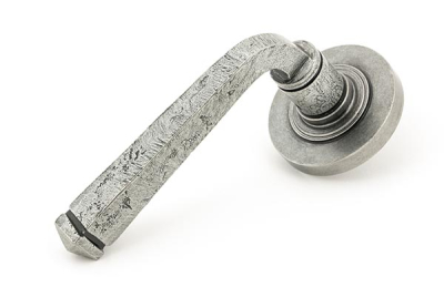 Pewter Patina Avon Round Lever on Rose Set (Sprung)