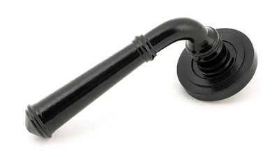 Black Regency Lever on Rose Set (Sprung)