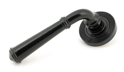 Black Regency Lever on Rose Set (Sprung)