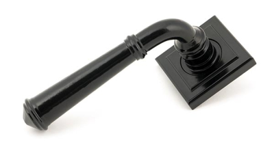 Black Regency Lever on Rose Set (Sprung)