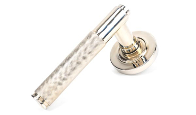 Polished Nickel Brompton Lever on Rose Set (Sprung)