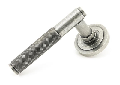Pewter Patina Brompton Lever on Rose Set (Sprung)