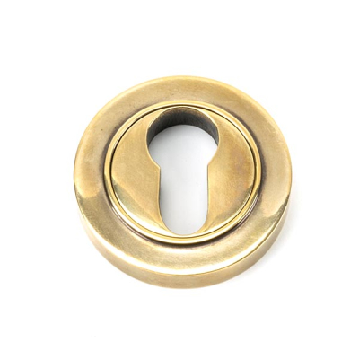 Aged Brass Round Euro Escutcheon