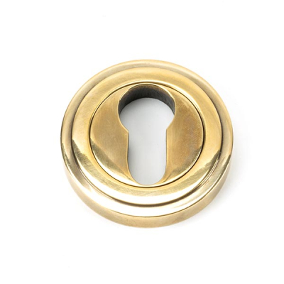 Aged Brass Round Euro Escutcheon
