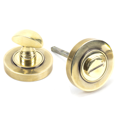 Aged Brass Round Thumbturn Set