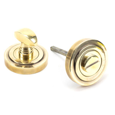 Aged Brass Round Thumbturn Set
