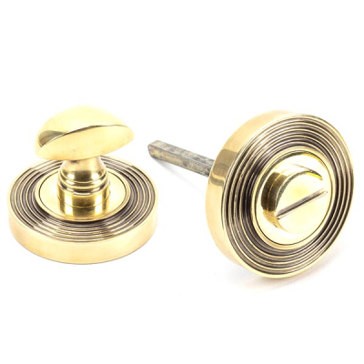 Aged Brass Round Thumbturn Set