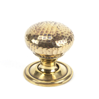 Aged Brass Hammered Mushroom Cabinet Knob